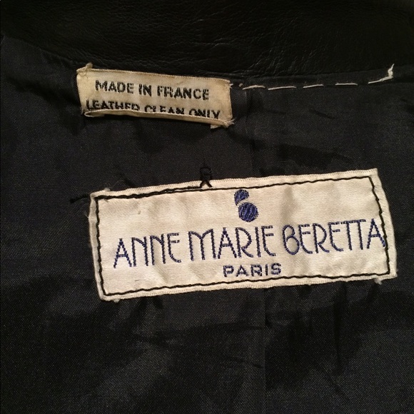 Ann Maria Barrett of Paris Black Leather Jacket Size 14 - Picture 5 of 8